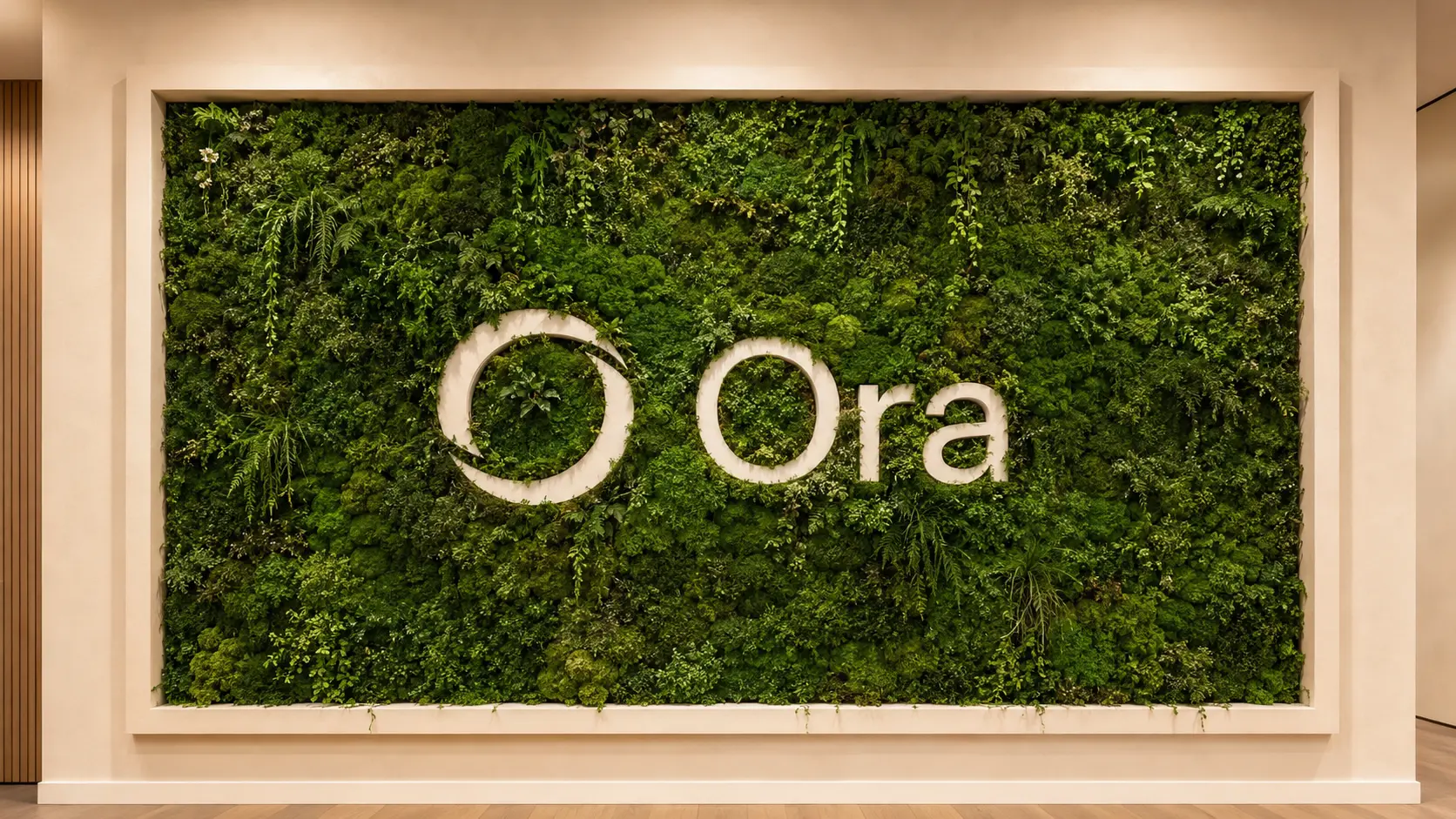 The Ora team collaborating in a bright, modern workspace