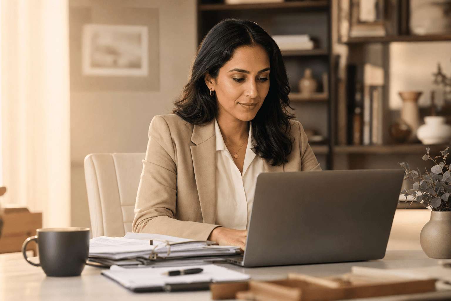 An operations lead reviewing vendor payments and approvals on a laptop