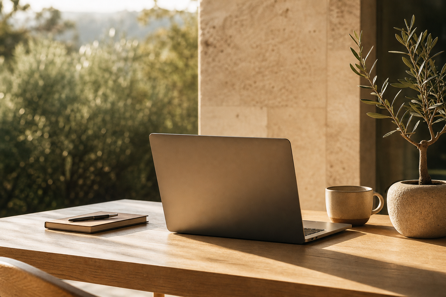 A calm, organized workspace with everything in one place