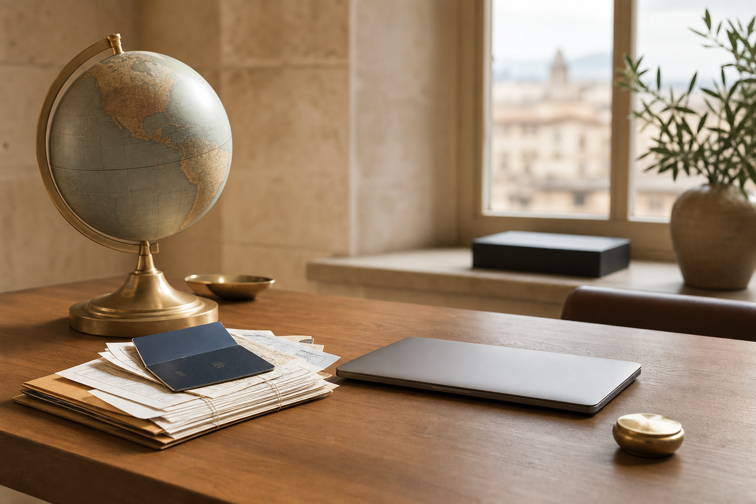 A calm, premium workspace representing Ora for Import / export businesses