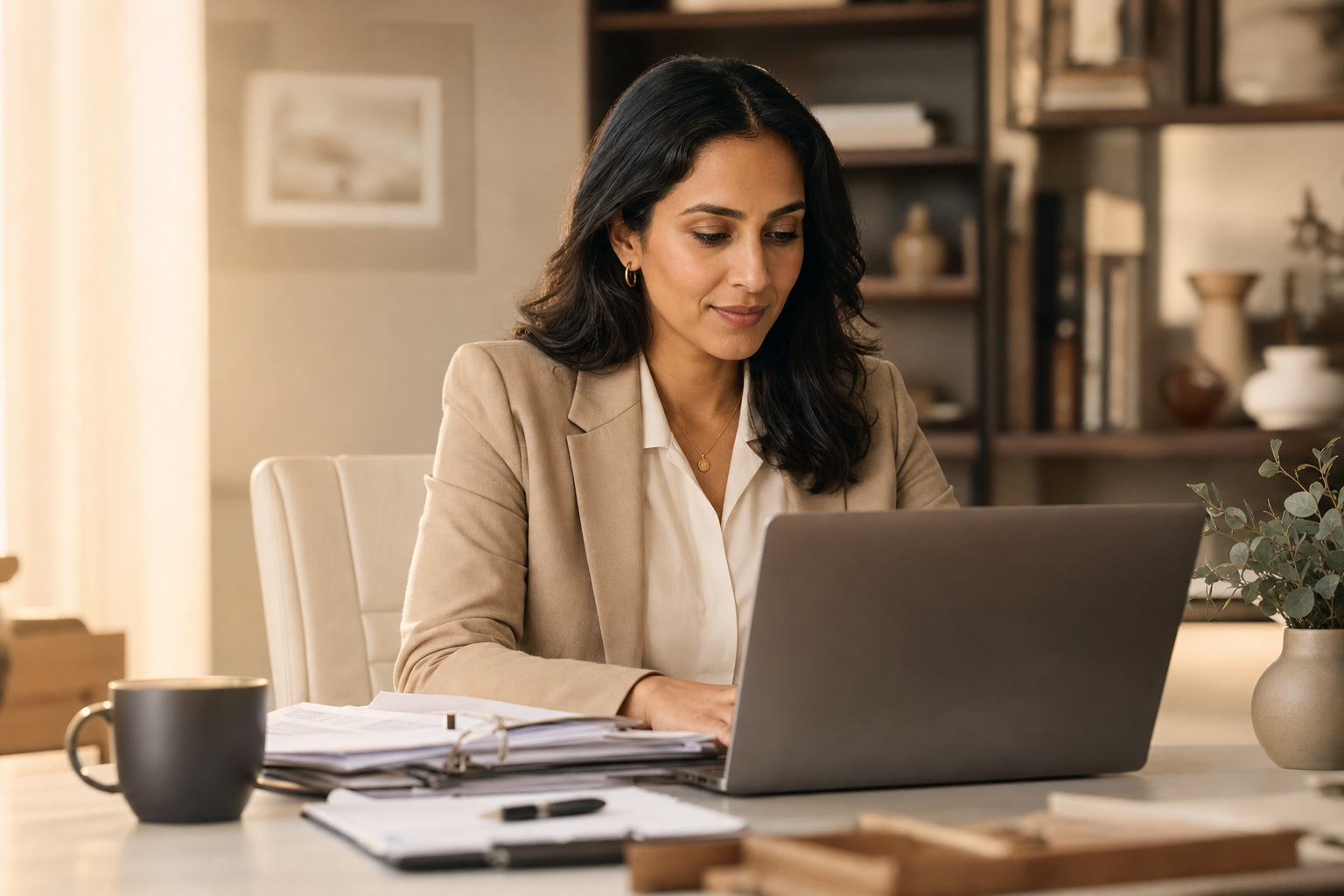 An operations lead reviewing vendor payments and approvals on a laptop
